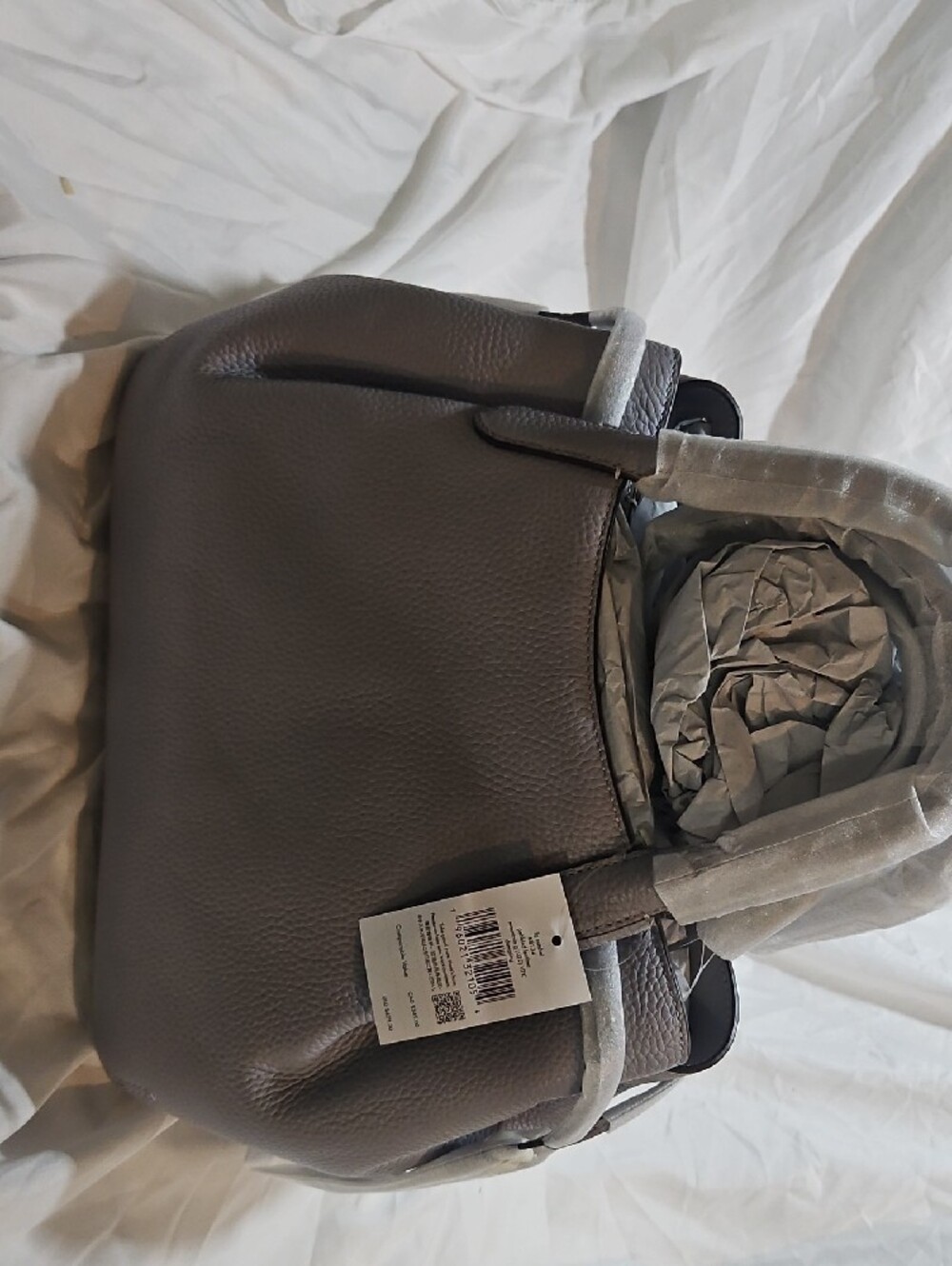 kate spade Pebbled Leather DUMPLING Satchel in GREY - Picture 3 of 8